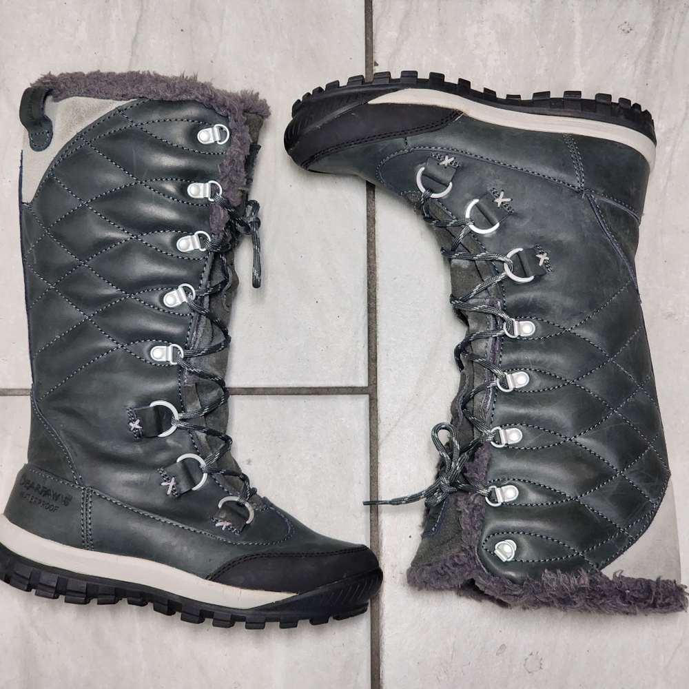 Bearpaw Womens Isabella Gray Wool Waterproof Sheepskin Snow Boots Shoes Size 7 - Picture 2 of 9